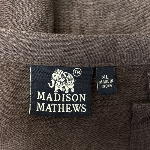 Madison Mathews Long Sleeve 100% Linen Maxi Dress XL X-Large Embroidered D003 19 - Picture 12 of 18