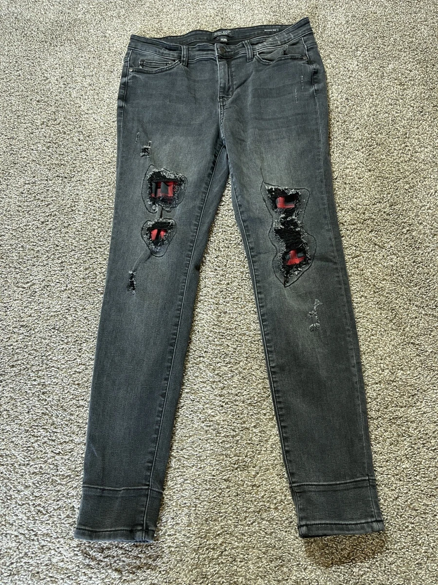 Buffalo plaid deals patch jeans