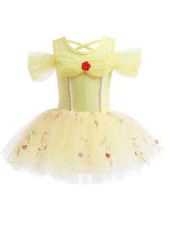 Ballet Dress for Toddler Little Girls Costume Outfit Dancewear with Skirt Yellow