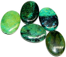 Best 30x20mm Lot of 2 Malachite Azurite Oval Beads Natural Mined Center Drilled