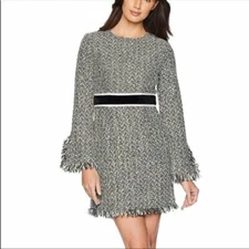 $268 Juicy Couture Black White Black Label Hudson Tweed Sheath Dress 6 NEW J504