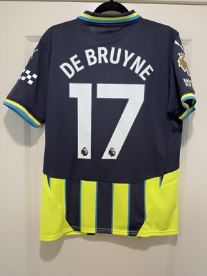 De Bruyne #17 Men's MEDIUM PUMA Manchester City Away Fan Jersey | eBay