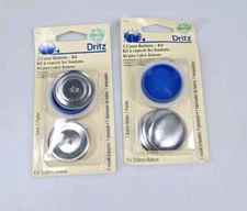 Dritz Cover Button Kit 1.5 Inch Lot Of 2 NEW Two Buttons Per Pack Pusher