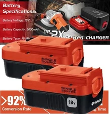 2 Pack 18V for Black and Decker HPB18 18 Volt 4.8Ah Battery HPB18-OPE 244760-00A