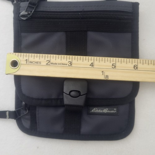 Eddie Bauer Ripstop Travel Wallet Organizer Adjustable Shoulder Strap Black - Picture 8 of 10