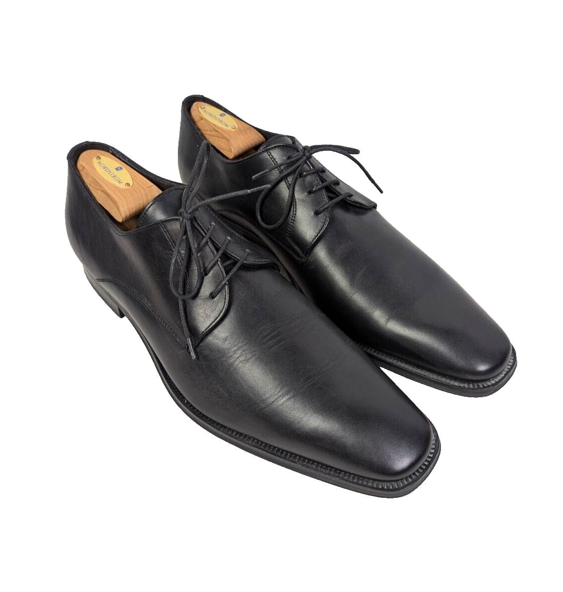 SAOLA DA BOOT NEW YORK pelle nera punta piatta blucher taglia 11 M D Italia