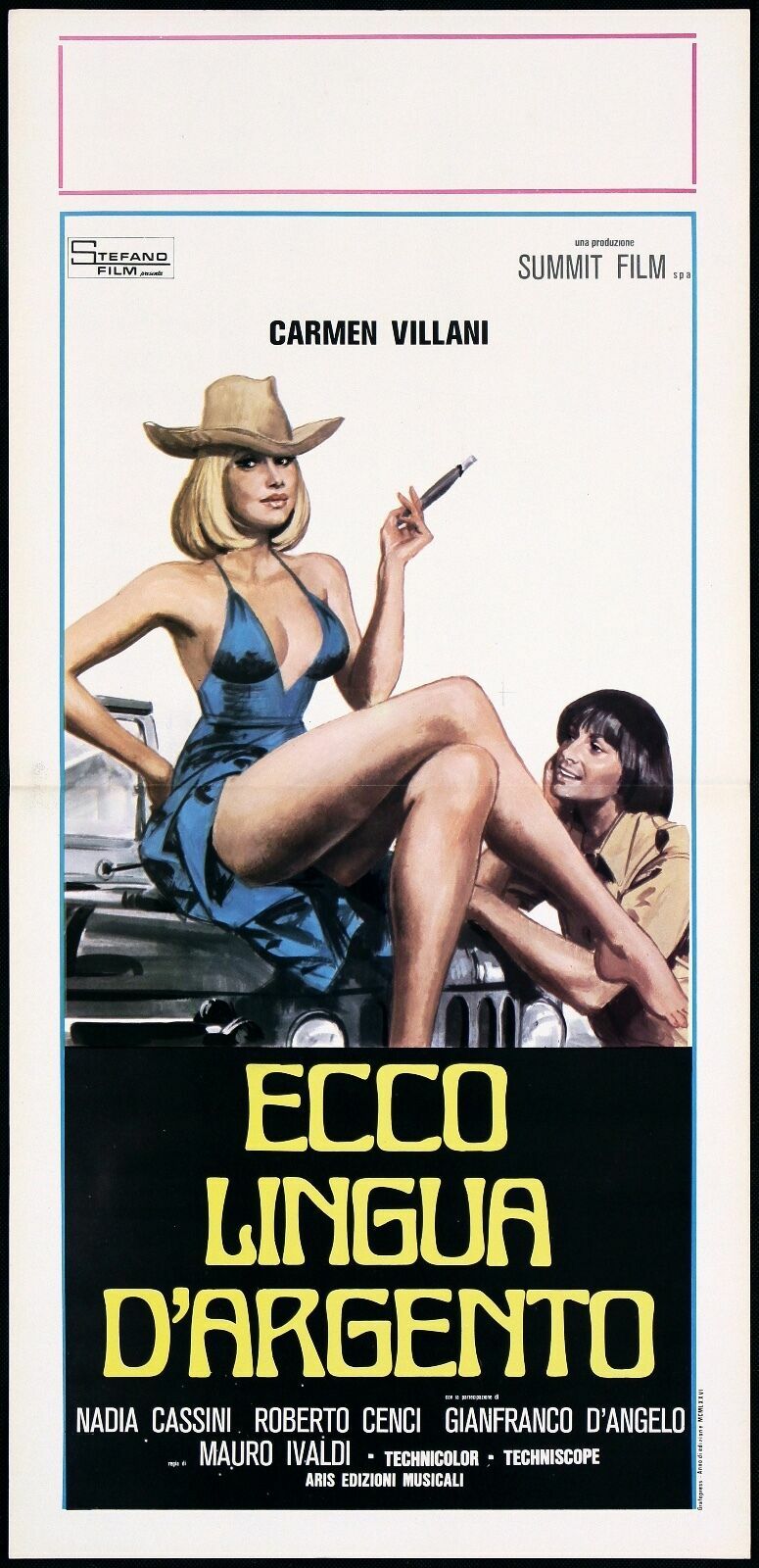 Locandina originale film Ecco lingua d'argento (1976) - Regia di Mauro Ivaldi