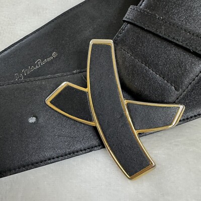 Vintage Paloma Picasso Womens Leather Belt M/75 Black | eBay display picture 3