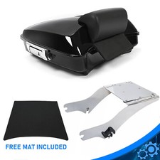 Razor Pack Trunk Mount Rack Backrest For Harley Touring Road Street Glide 97-08