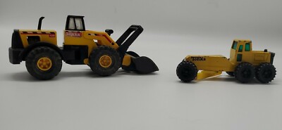 2 Tonka Mighty Mini Vintage Yellow Trucks #728 1998 MAISTO & 1994 Grader 