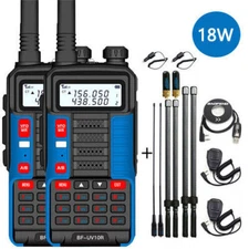 1/2SET BAOFENG UV10R FM DUAL BAND V/UHF 2-WAY RADIO LONG RANGE HAM WALKIE TALKIE