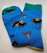 Mens Cool Colorful Fancy Novelty Funny Casual Crew Socks 1 Pair Hotdogs Barbeque