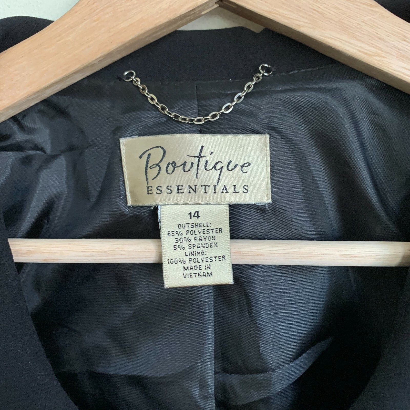 Boutique Essentials Jacket Black Round Collar Pep… - image 6