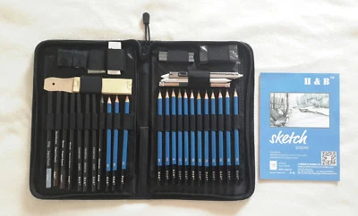 APM-TEC 41tlg Skizzen Bleistift Zeichenstifte Künstlerstifte Zeichnen Kohlestifte