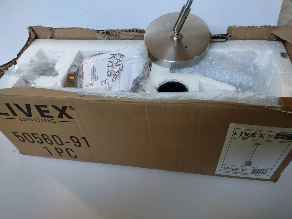 Livex Lighting 50560-91 Grammercy 1 Light Mini Pendant In Brushed Nickel 48" Max - Image 3 of 4