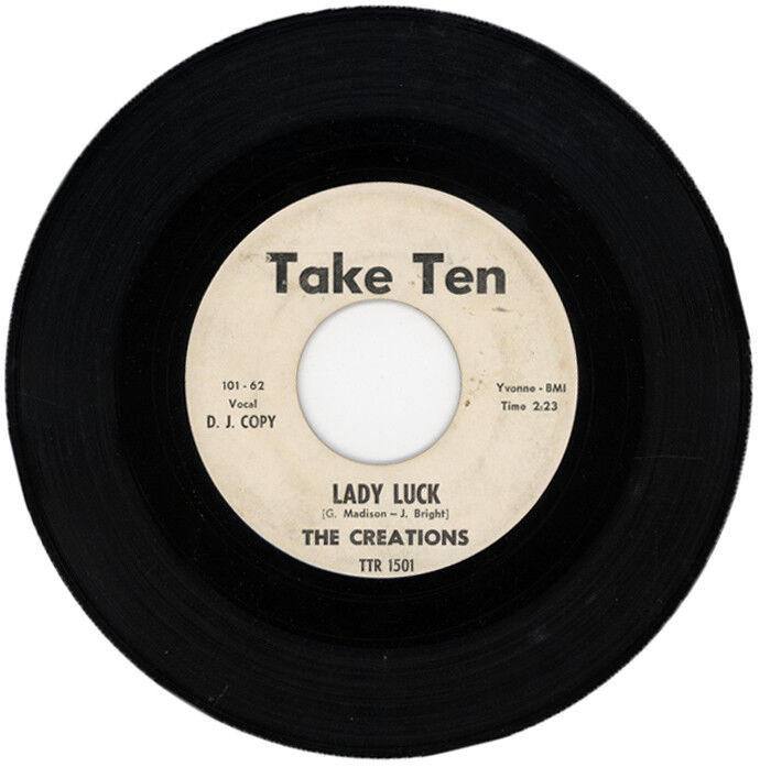 THE CREATIONS  "LADY LUCK c/w WE'RE IN LOVE"  DEMO 1962 NORTHERN SOUL