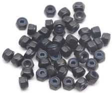 binifiMux 100pcs M3-0.5mm Pitch Black Nylock Nuts Nylon Insert Self Locking Nuts