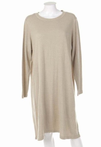 Women Laura Ashley Dress Beige Knit 44 / XXL / 52