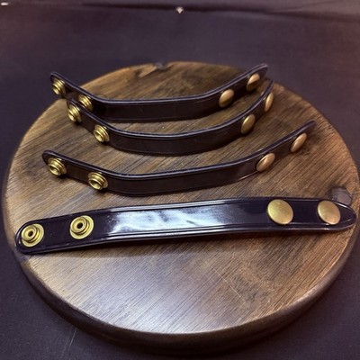 Safariland Belt Keeper 8'' Black High Gloss With Brass Snaps Set Of 4