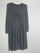 Holidays Christmas Women's Size 6 Dress Black Sparkly Long Sleeve Chaps