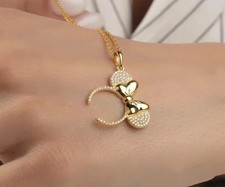 2Ct Round Cut Simulated Diamond Women's Pendant In 14k Yellow Gold Plated Silver