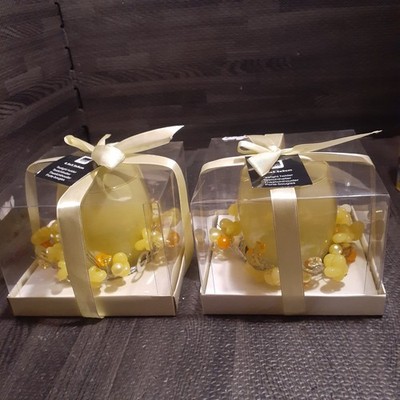 Arti Casa Glass Tealight Holder Set With Decorative Ring 6.5x5.5x9cm