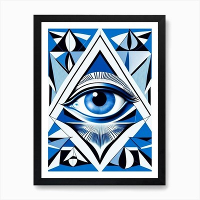 Collage der Vision, Symbol, drittes Auge gerahmtes Wandbild Poster Leinwanddruck Bild