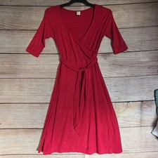 Target Red Mock Wrap Dress ~ Size 8 Women's ~ with Belt