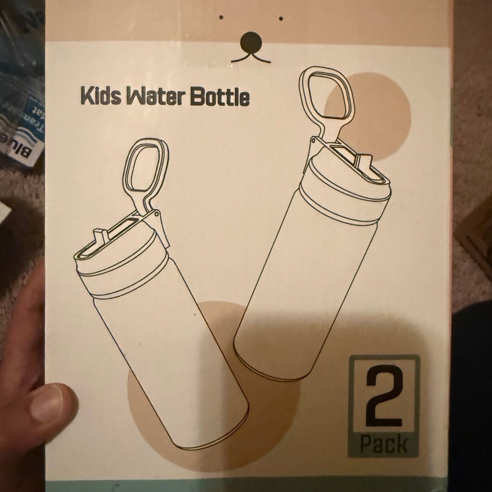 Kids Water Bottle, 2-Pack 16oz With Stickers And Straw, Stai
