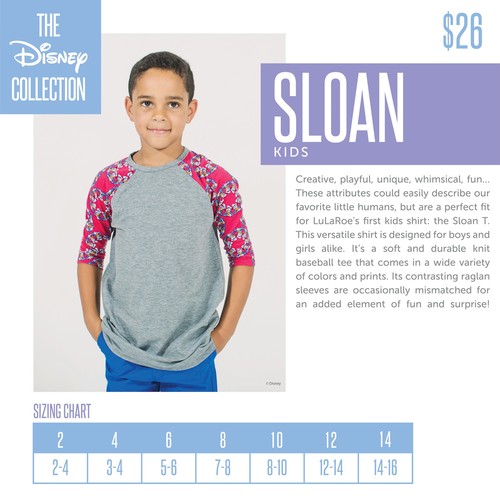 LuLaRoe Disney Sloan Raglan T SZ10 Mint Green w/Mickey in purple & white sleeves - Picture 6 of 6