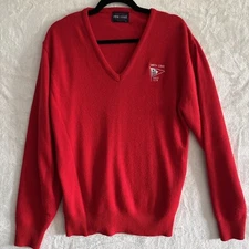 Vintage Smith Cove Yacht Club Sweater Large Red Sailing Preppy Boat USA Made