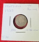 Foreign Coin       VENEZUELA 1929 1/4 Bolivar  SILVER  Circulated — photo 1