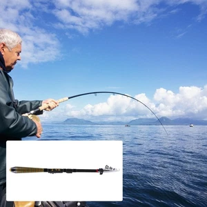 Short Retractable Fishing Rod Multi Function Sea Pole Carbon Lightweight 120 cm