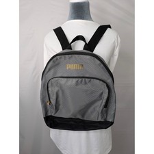 Mini zaino Puma grigio nero logo oro piccolo casual scuola viaggio borsa