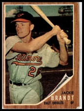 1962 Topps #165b Jackie Brandt Green Tint