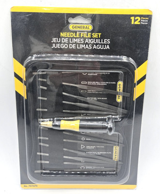 General Tools 707475 Needle File Swiss Pattern Set, 12-Pc Black NEW SHIPS FREE