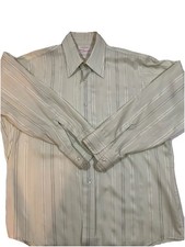 Vintage 1970s Arrow Shirt Size 16-33 Green Long Sleeve Button Up Made In Usa G65