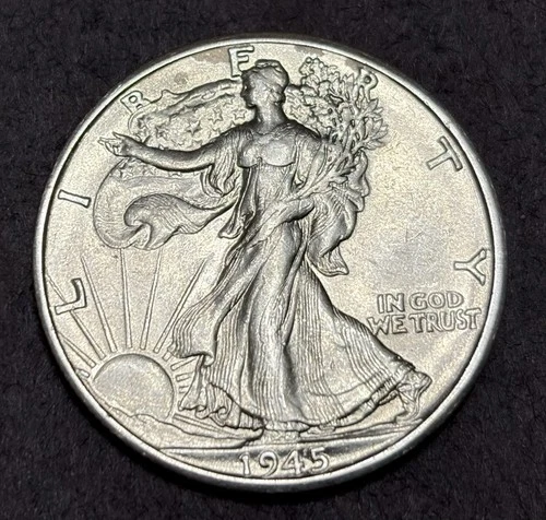 1945-D Walking Liberty Silver Half Dollar AU+