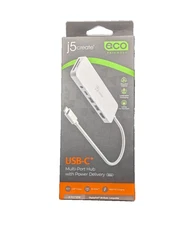j5create USB-C Multi-Port Hub with Power Delivery: Multiport Adapter, HDMI, 3.5m