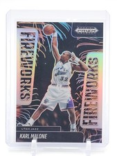 KARL MALONE 2024-25 PRIZM BLACK FIREWORKS SILVER #23 UTAH JAZZ B Q5722