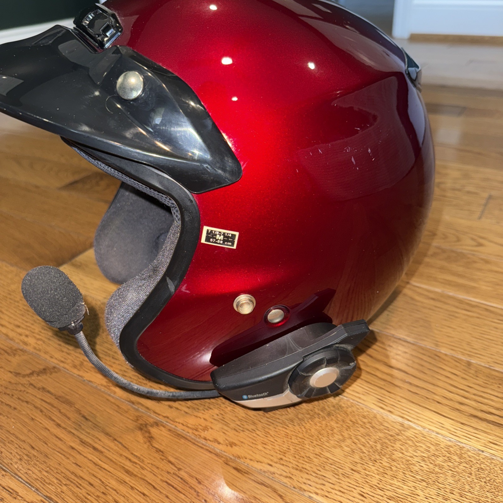 Shoei RJ Platinum-R Motorcycle Helmet Red Size Medium with SENA 20 S Bluetooth 