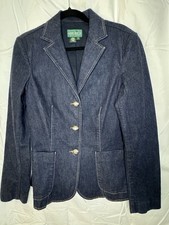 Lauren Jeans Co. Ralph Lauren Women's Denim Blazer Jacket Blue Size Small