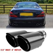 For Mercedes Benz SL 2.5" to 4" Carbon Dual Exhaust Pipe Tips Double Slant Cut