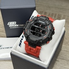 New Skechers Pinkay Red Polyurethane 54mm Digital Oversized Mens Watch Sr1143