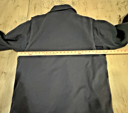 Vintage Woodlake Barn Coat Mens Medium Blue Canvas Flannel Blanket Lined Chore - Picture 8 of 12
