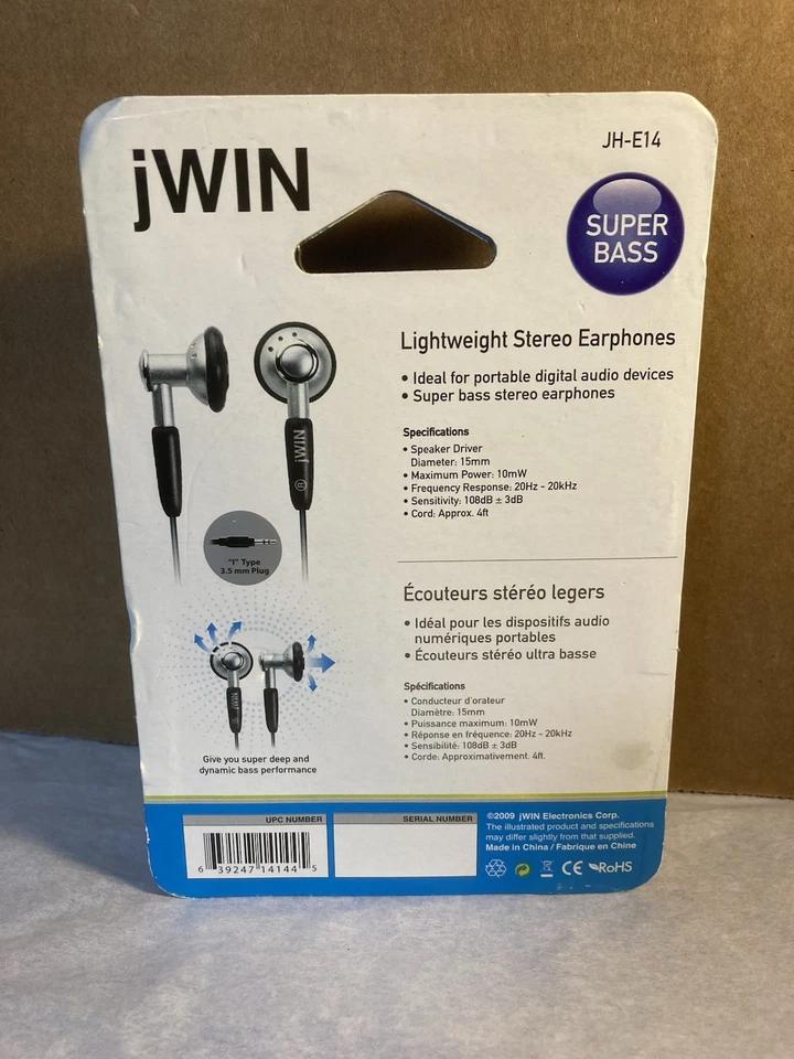 JWIN JH-E14 LIGHTWEIGHT STEREO EARPHONES - Image 3 of 4