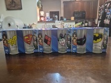 DC Comics Licensed Glassware Set 3-2pk 9oz. Drinking Glasses COMPLETE SET