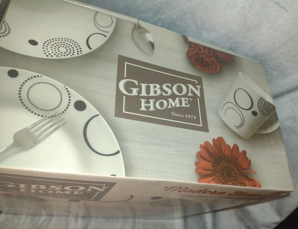 Conjunto de louça Gibson Home Modern Times 12 peças cerâmica fina 4 configurações de lugar - Imagem 3 de 4