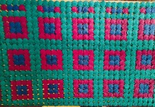 Handmade YoYo Pinwheel Quilt Queen Size 96x80 Excellent Condition