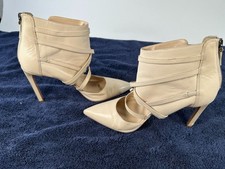 Nine West Teatime Heels Womens 8M Beige Strappy Stiletto Sandals